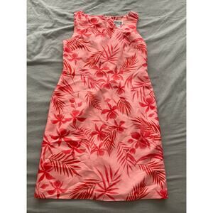 Bobbie Bee 100% Silk Pink Tropical print Dress SZ 6
